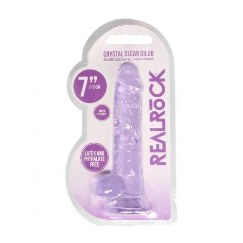 7 Inch/18 cm REALISTIC DILDO WITH BALLS (PURPLE)