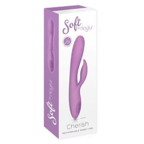 CALVISTA Rabbit Vibrator Soft by Playful - Cherish Rechargeable Rabbit Vibrator Purple