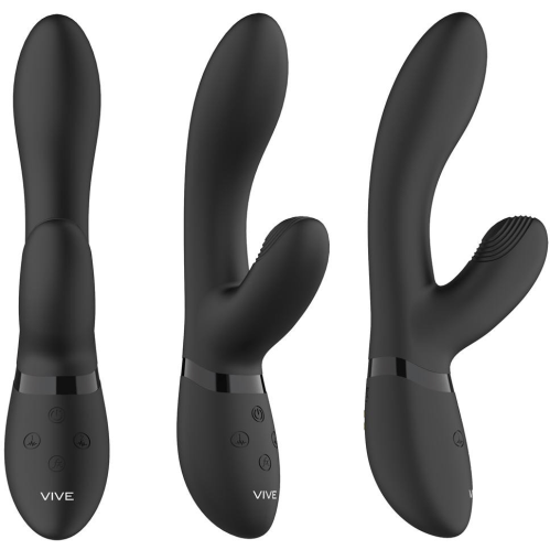 Metro Vibrators Pulsating Rabbit Vibrator by VIVE Kyra - Black