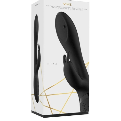 Metro Vibrators Spinning G-Spot Rabbit Vibrator by VIVE - Mira in Black