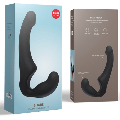 Sugar & Sas wearable double dildo Fun Factory Share Strapless Dildo Non vibe Black